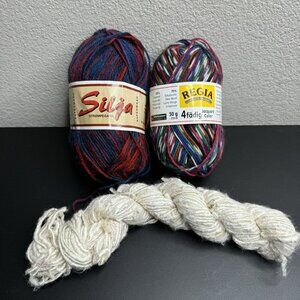 Mixed Yarn lot - 3 skiens Silja & Regia Sock‎ Yarn Multicolor